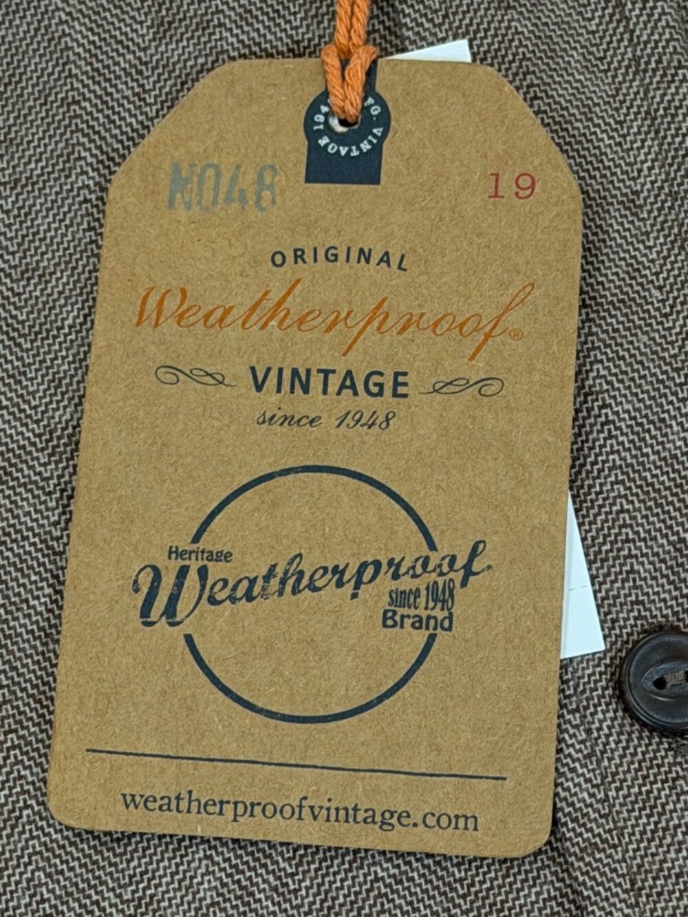 Weatherproof Vintage Men's Herringbone Long Sleeve Shirt XXL Chicory Brown NWT - Picture 7 of 12